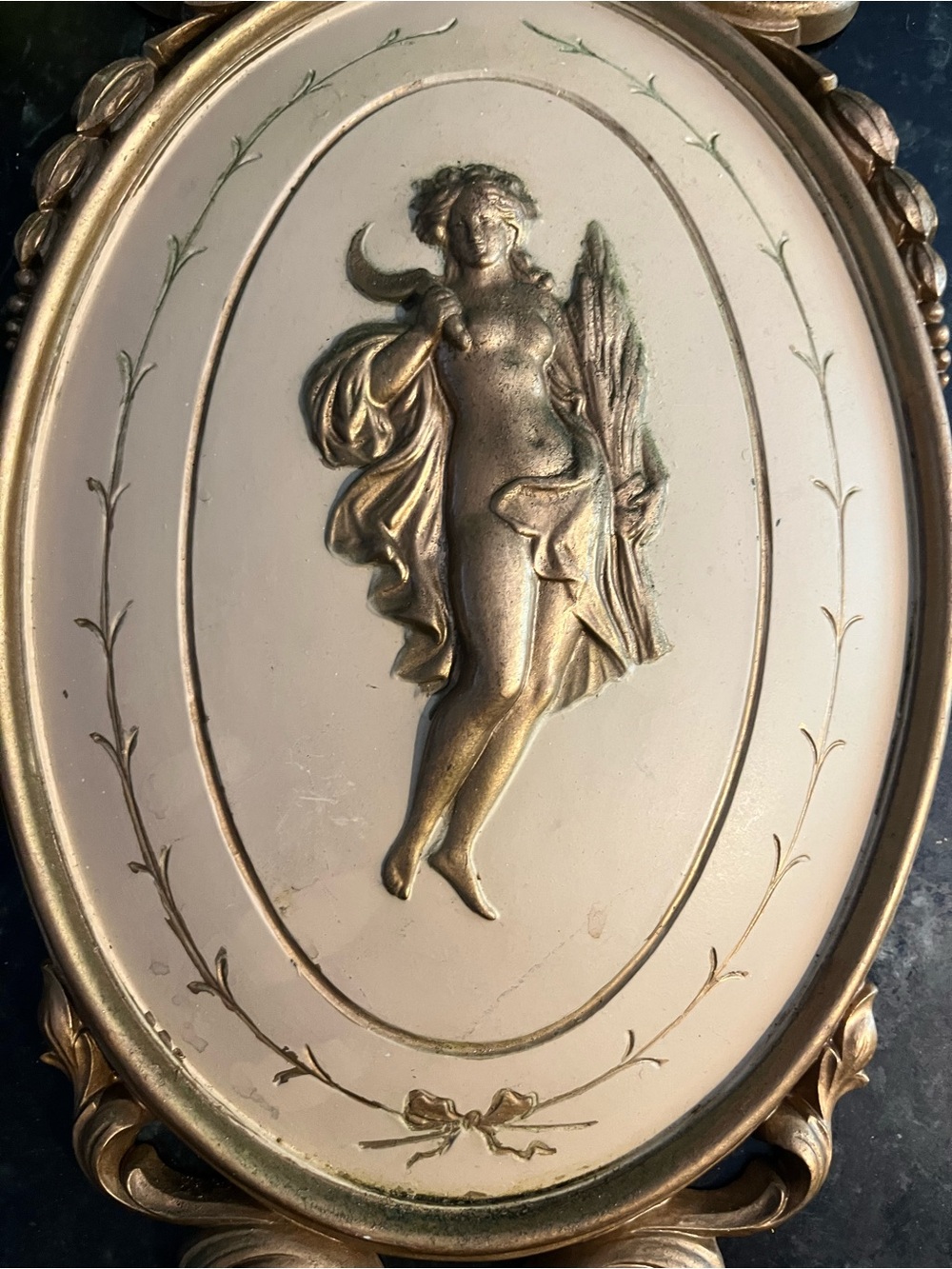 Vintage Dart Syroco Gold Goddess Wall Plaque Single Hollywood Regency MCM Decor - Picture 2 of 6